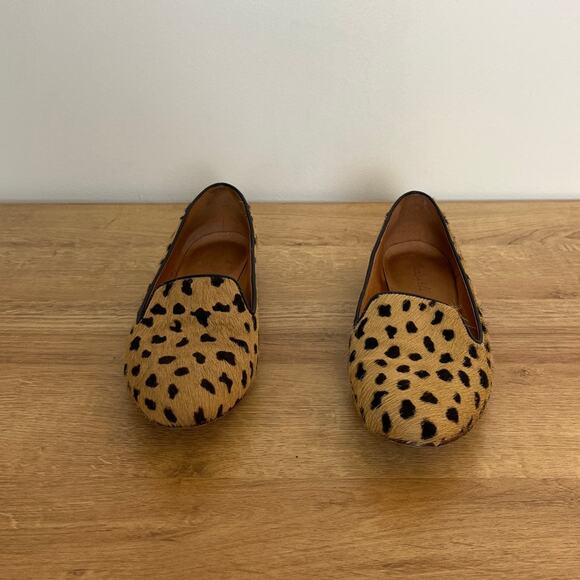 Madewell Teddy Calf Hair Leopard Animal Print Loafer Size 7.5 Brown Black Prep - Picture 2 of 7
